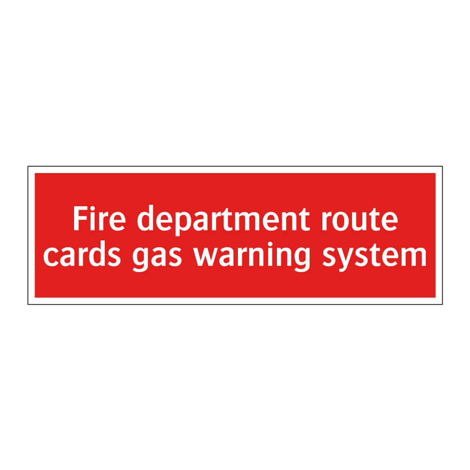 Fire department route cards gas warning system