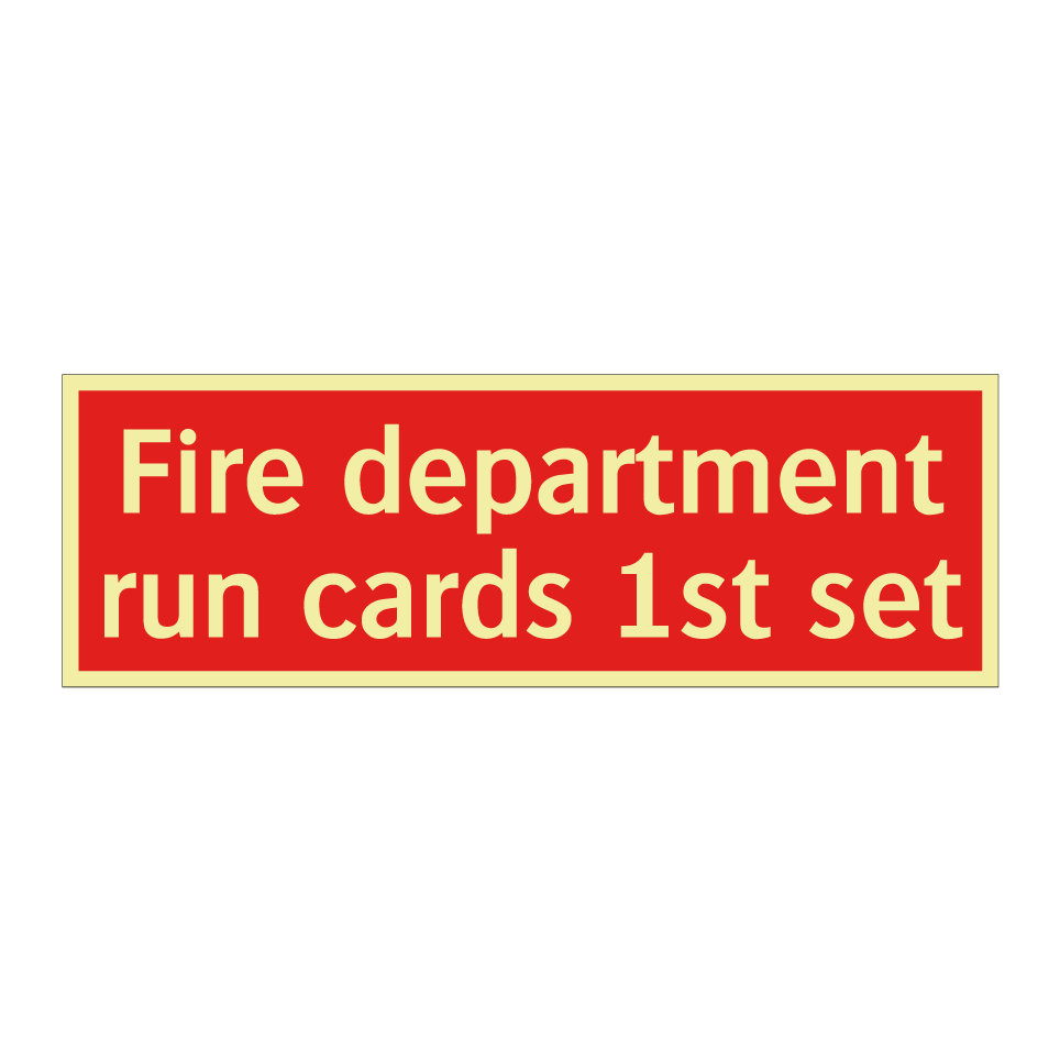 Fire department run cards 1st set