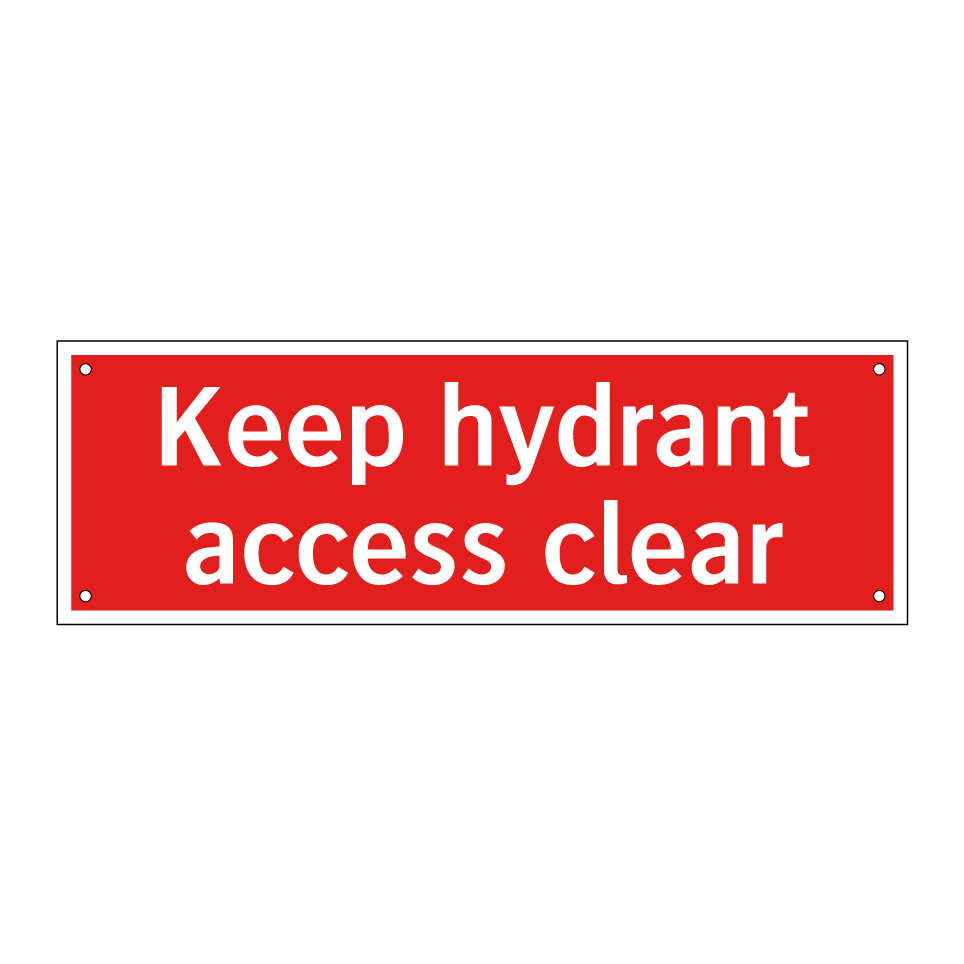 Keep hydrant access clear
