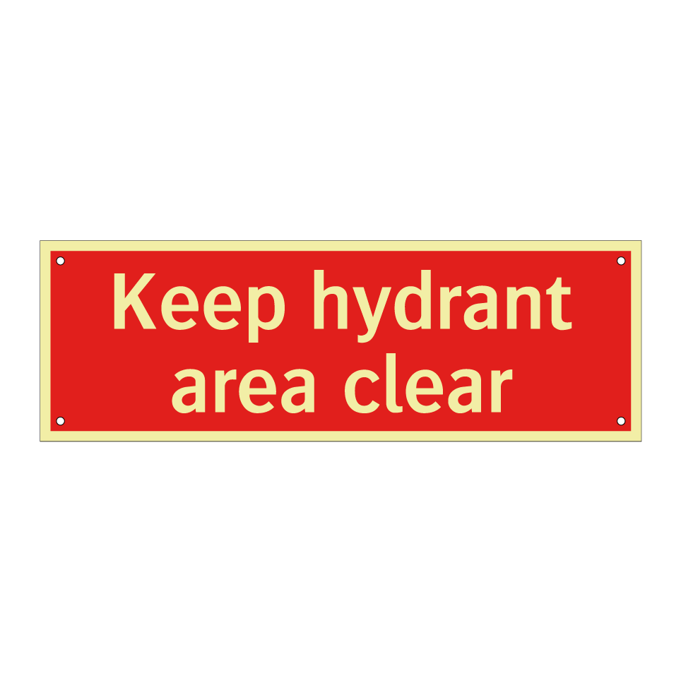 Keep hydrant area clear