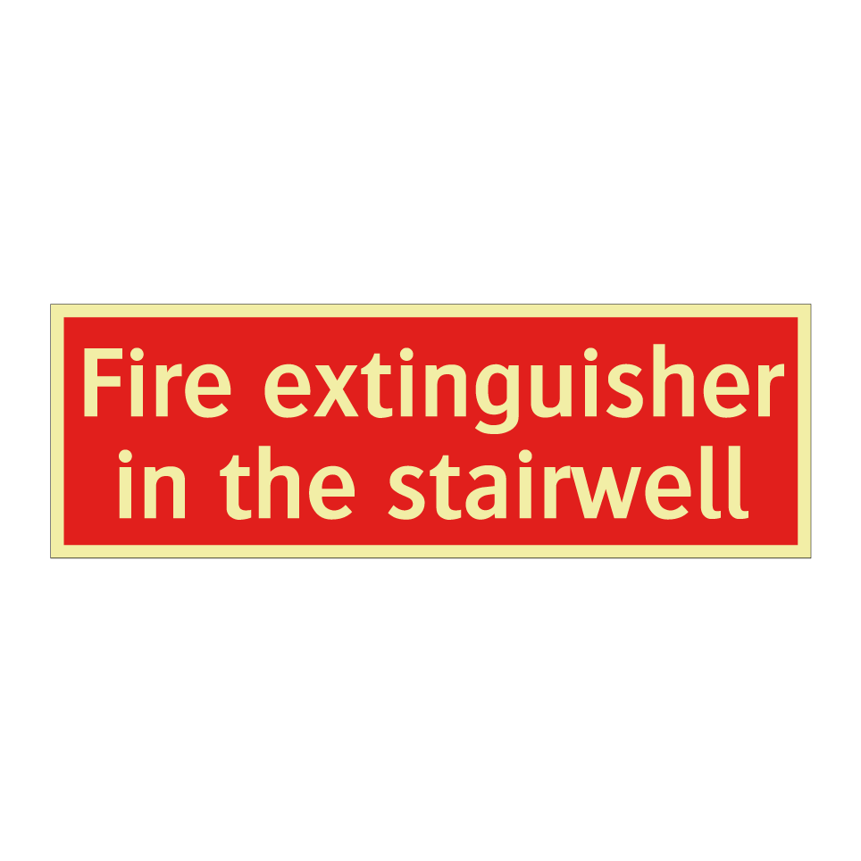 Fire extinguisher in the stairwell