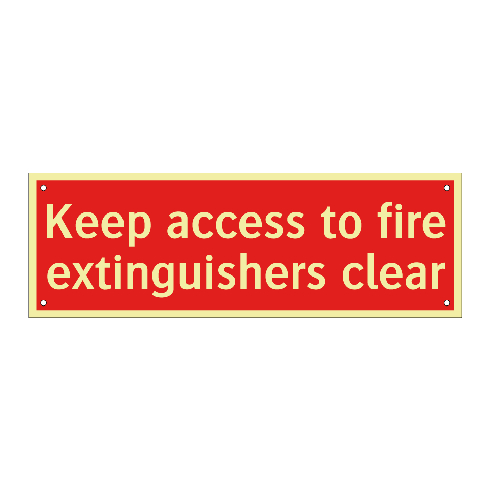 Keep access to fire extinguishers clear