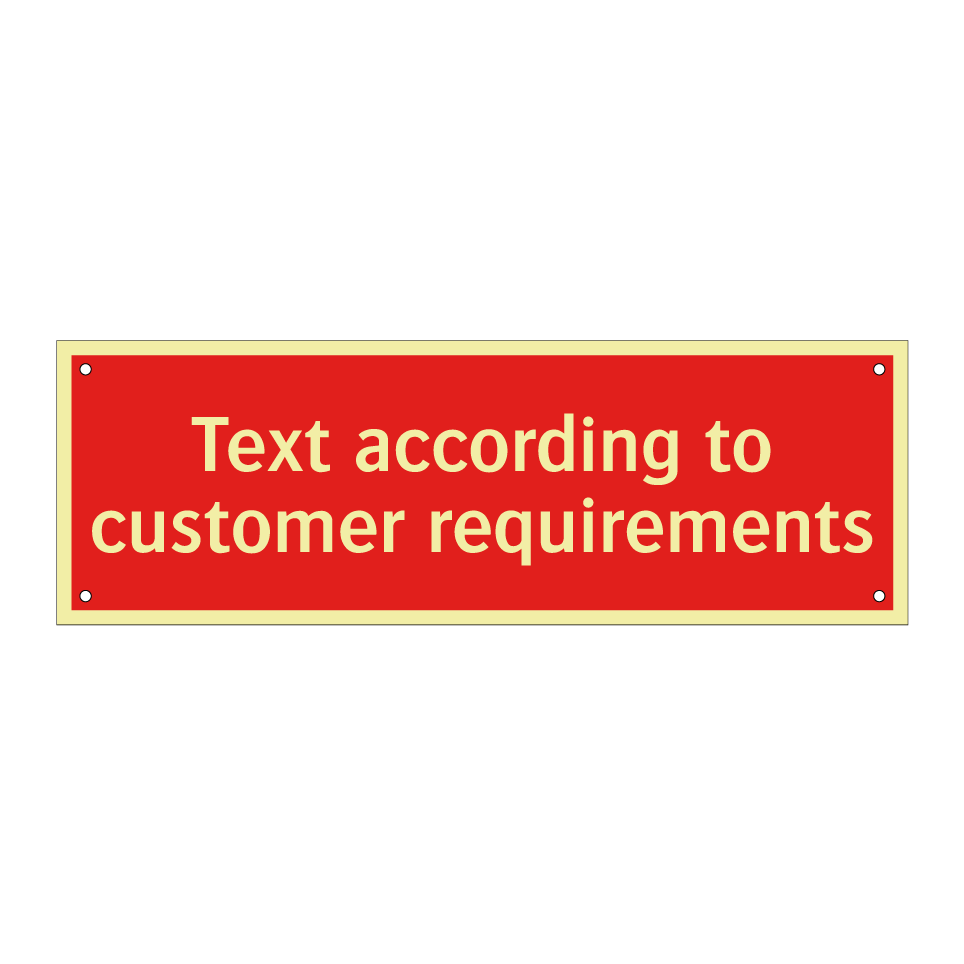 Text according to customer requirements