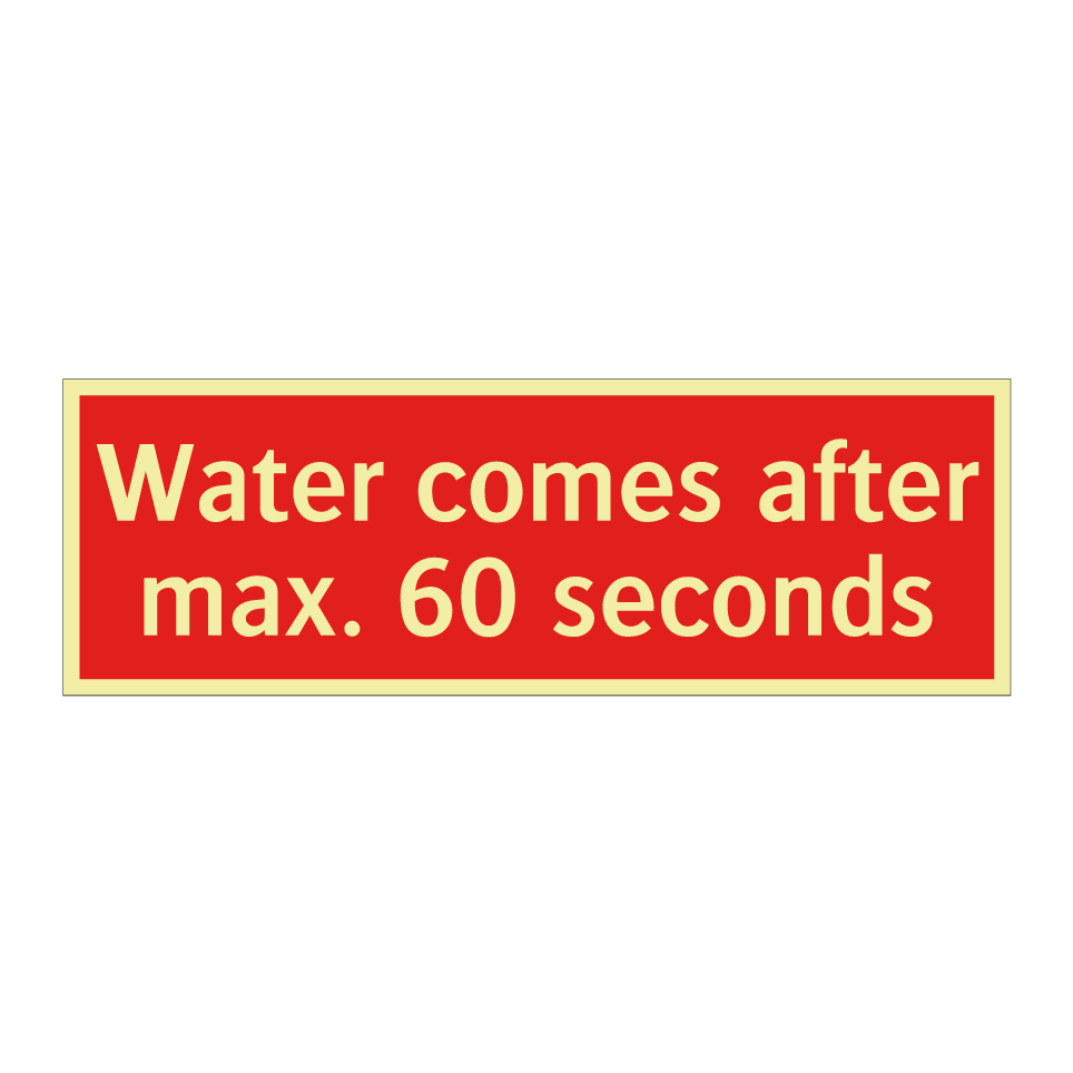 Water comes after max. 60 seconds