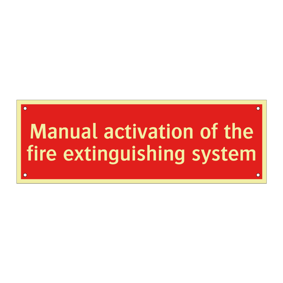 Manual activation of the fire extinguishing system
