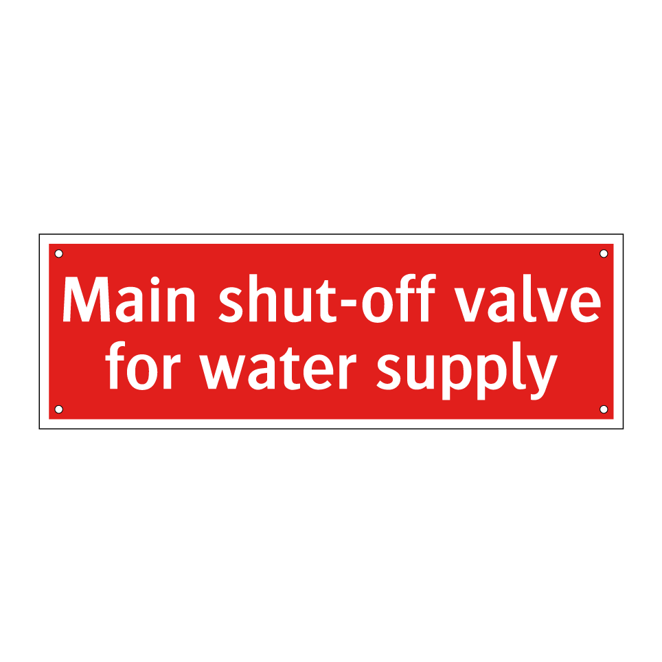 Main shut-off valve for water supply