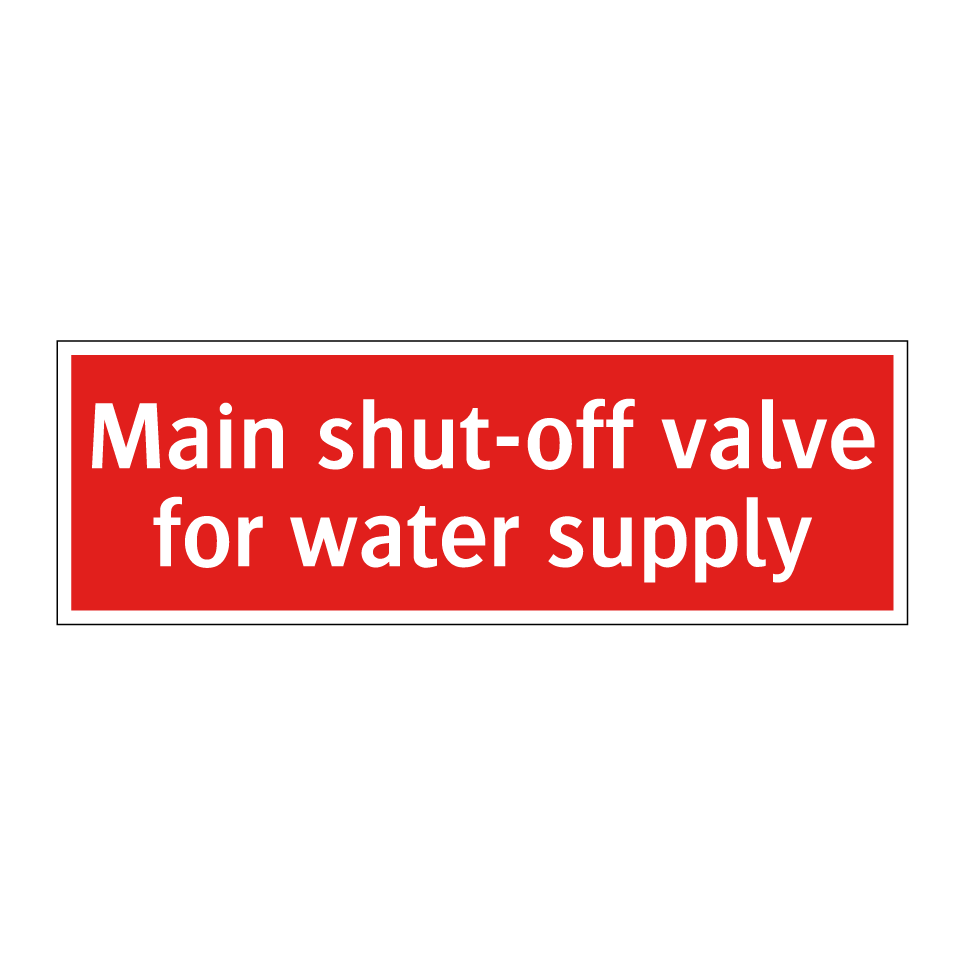 Main shut-off valve for water supply