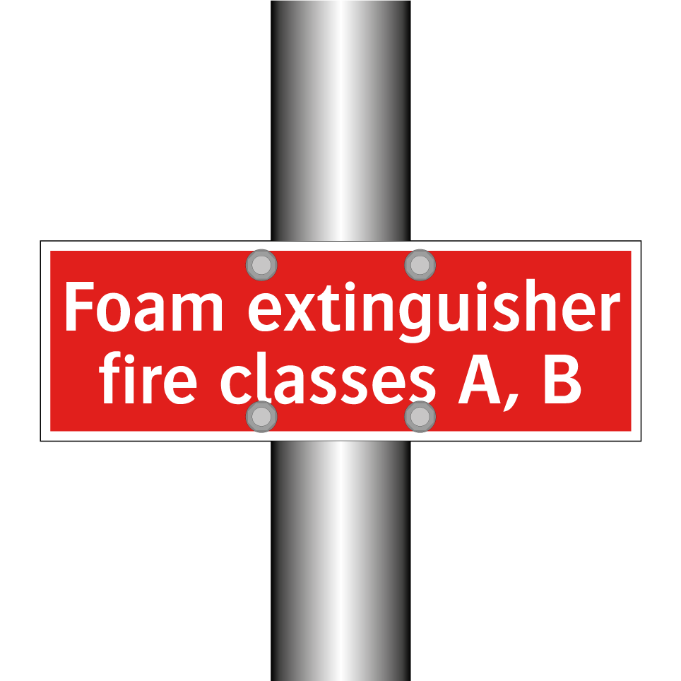 Foam extinguisher fire classes A, B