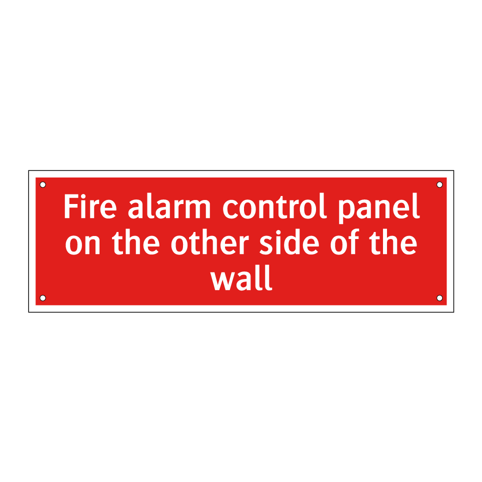 Fire alarm control panel on the other side of the wall