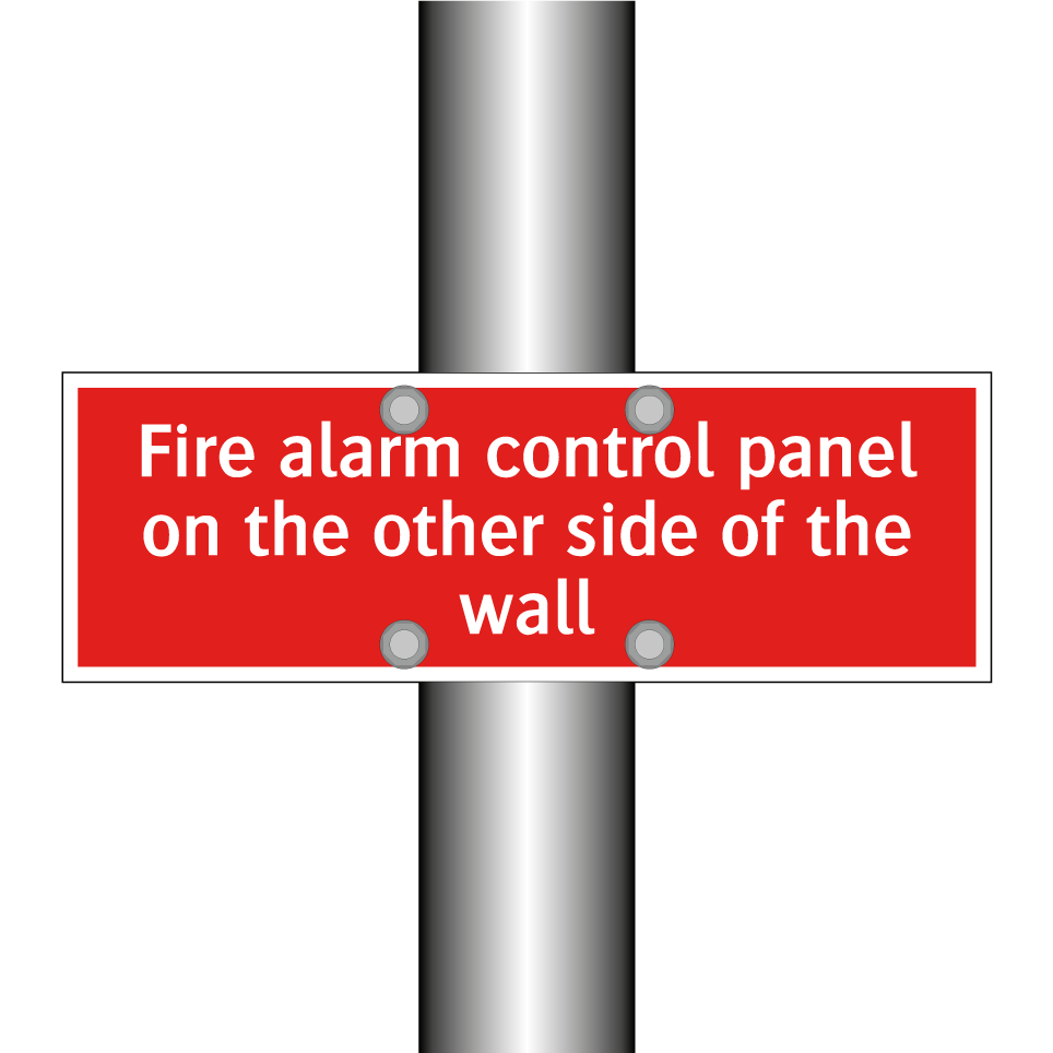 Fire alarm control panel on the other side of the wall