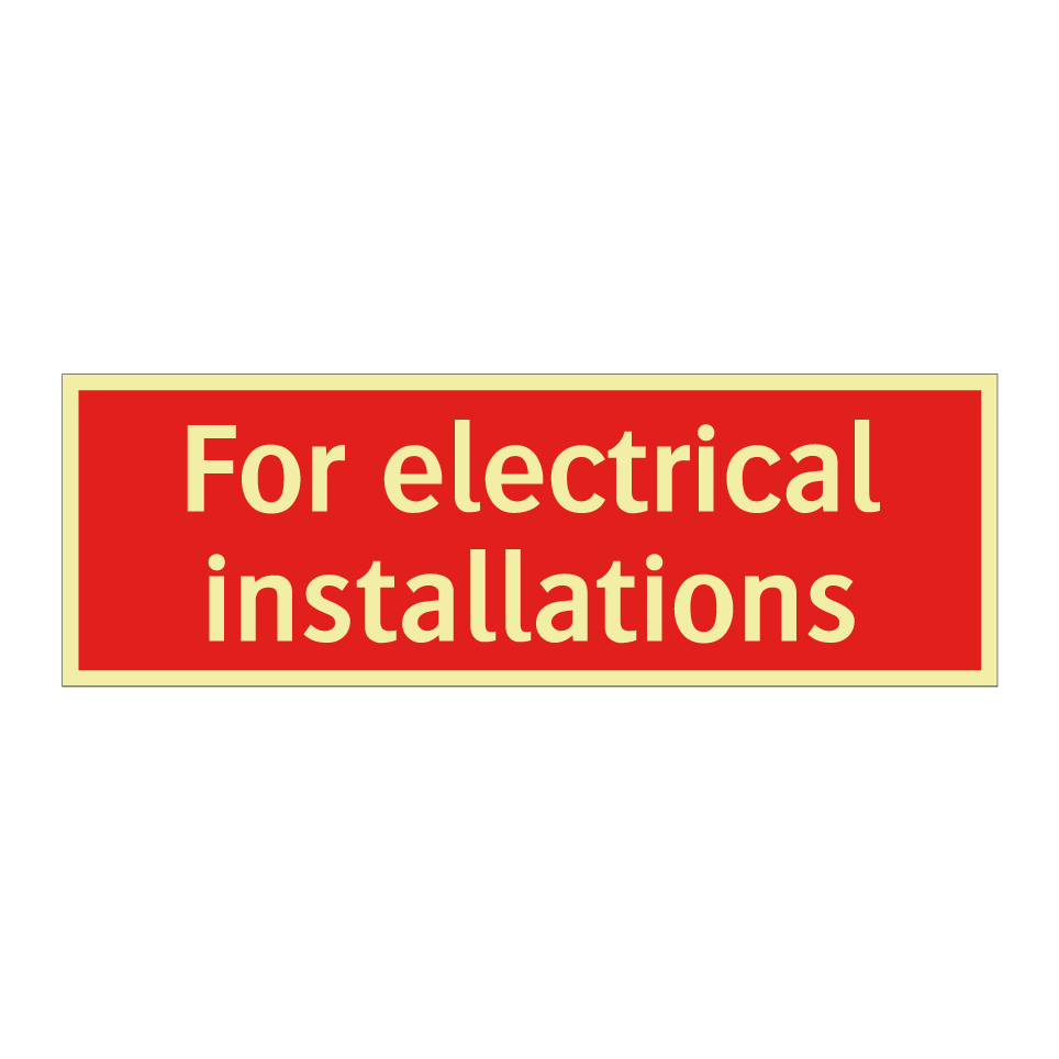 For electrical installations