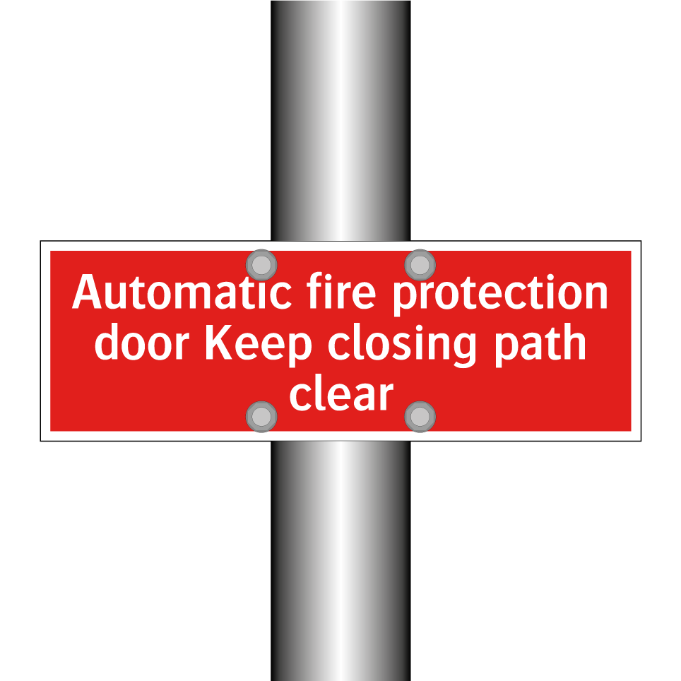 Automatic fire protection door Keep closing path clear