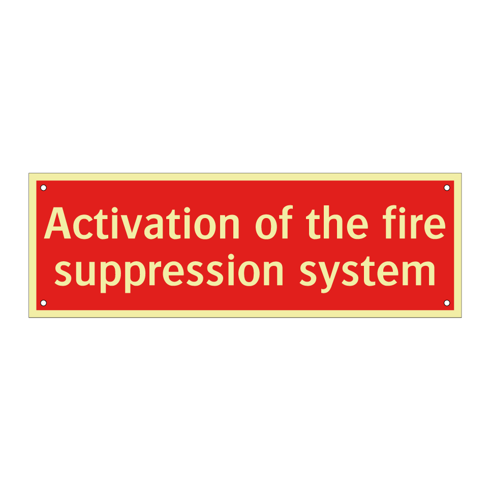 Activation of the fire suppression system