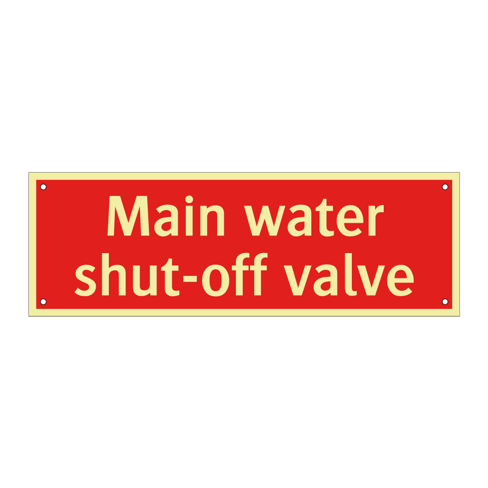 Main water shut-off valve