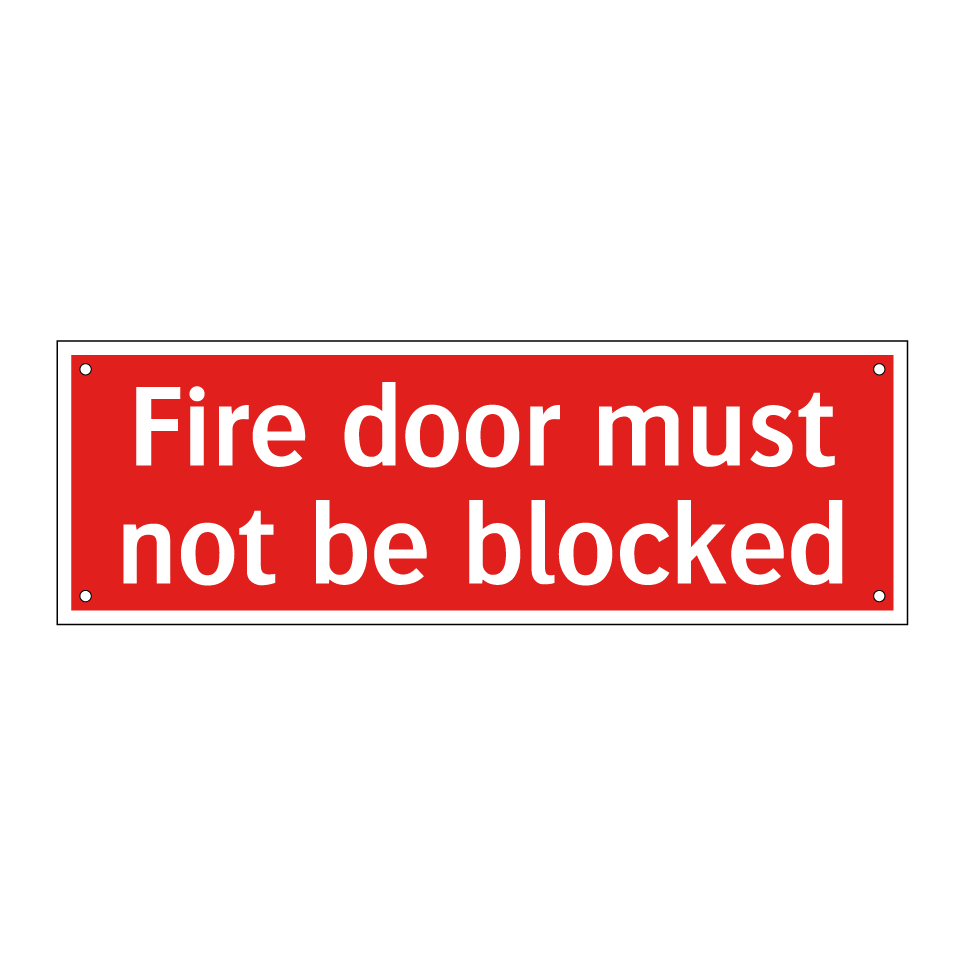 Fire door must not be blocked