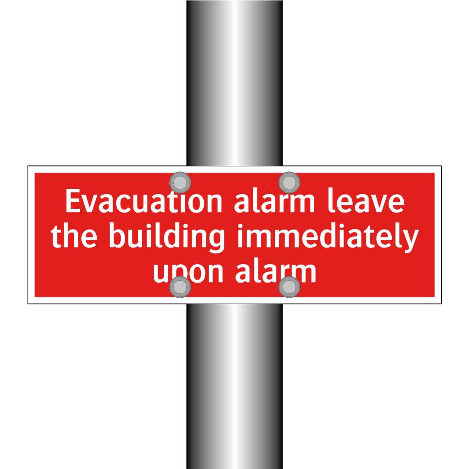 Evacuation alarm leave the building immediately upon alarm