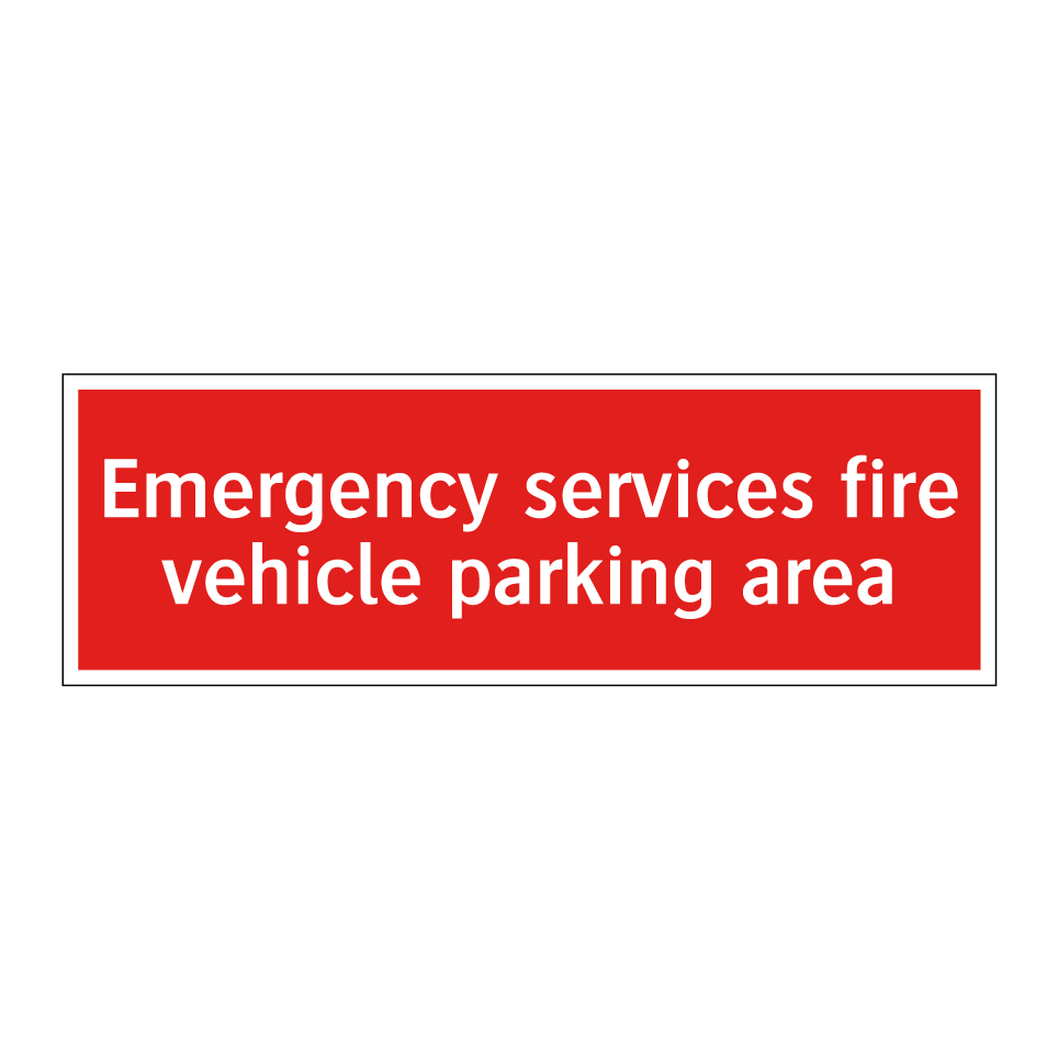 Emergency services fire vehicle parking area