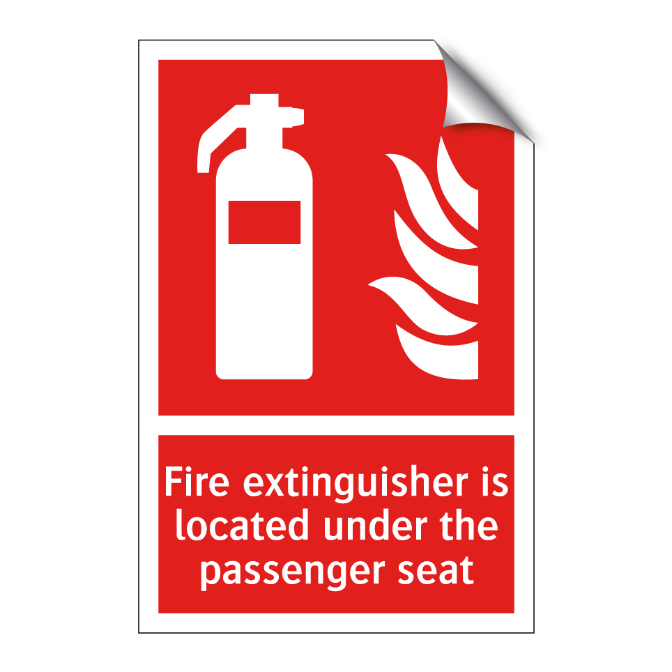 Fire extinguisher is located under the passenger seat