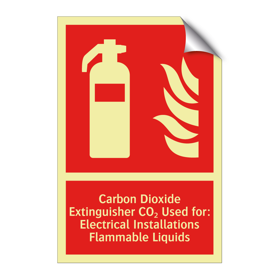 Carbon Dioxide Extinguisher CO₂ Used for: Electrical Installations Flammable Liquids