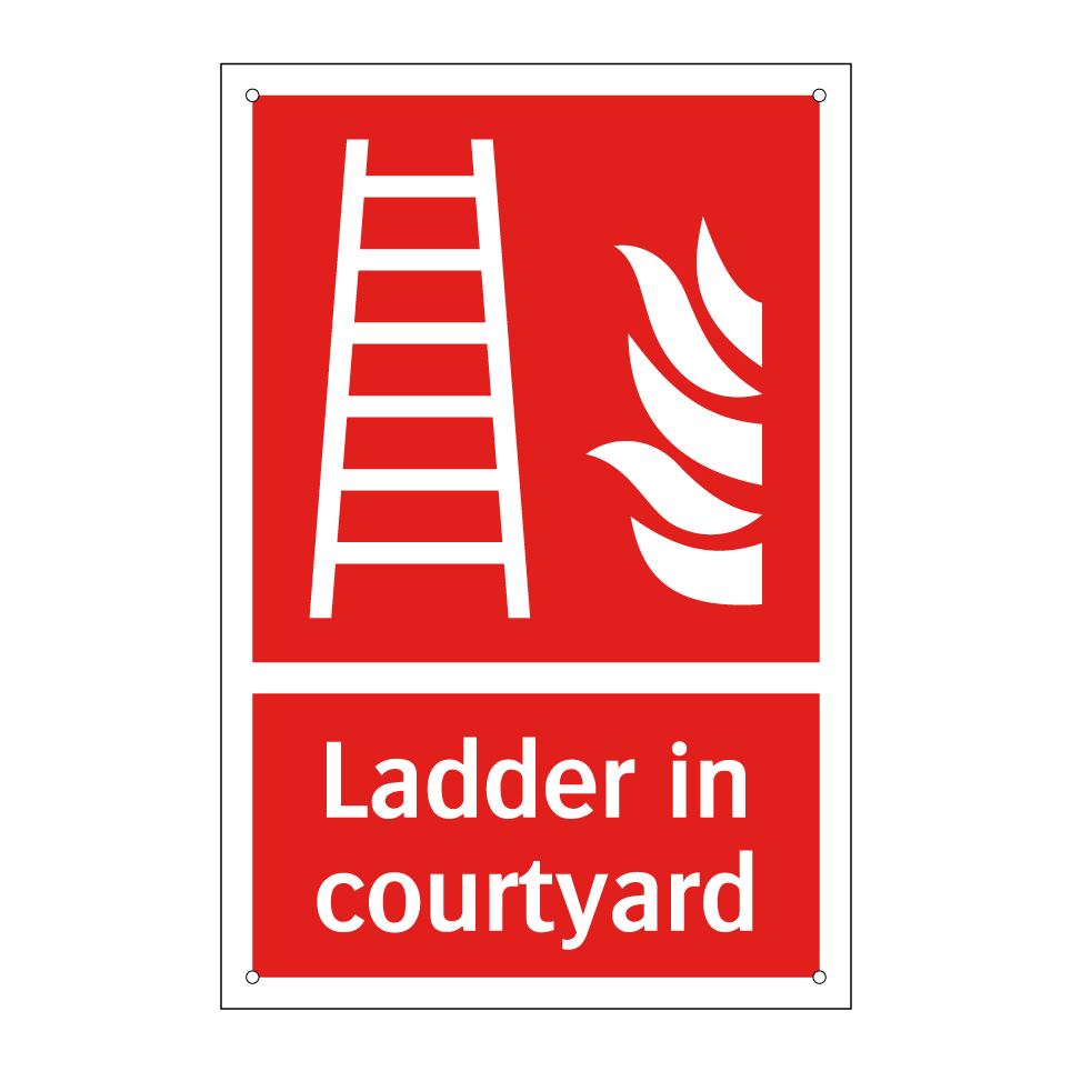 Ladder in courtyard