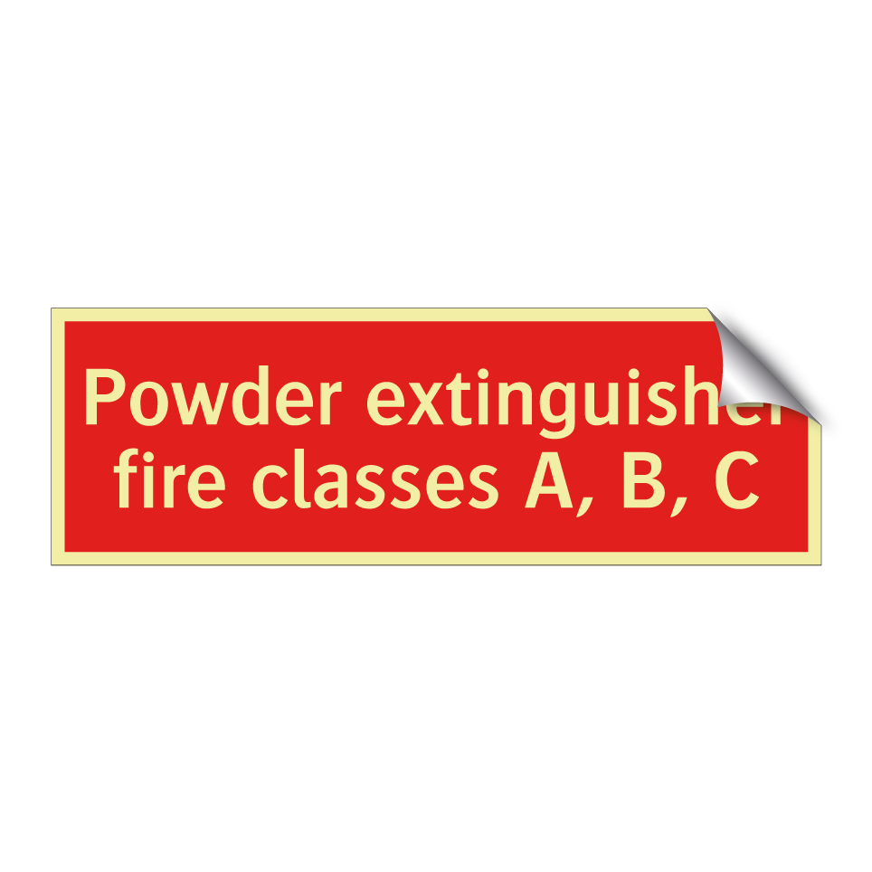 Powder extinguisher fire classes A, B, C