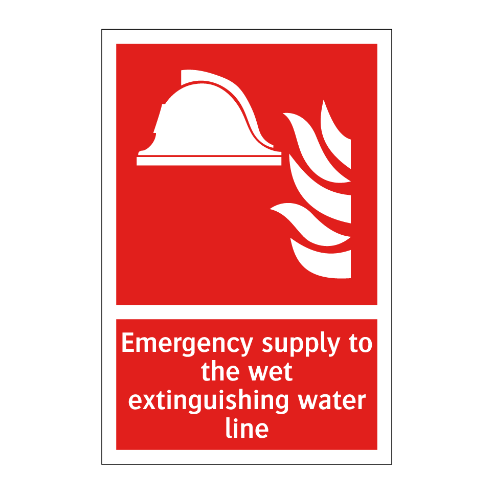 Emergency supply to the wet extinguishing water line