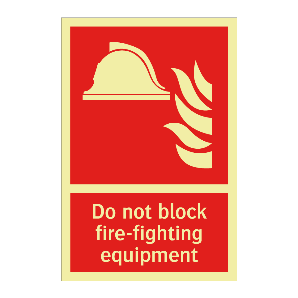 Do not block fire-fighting equipment