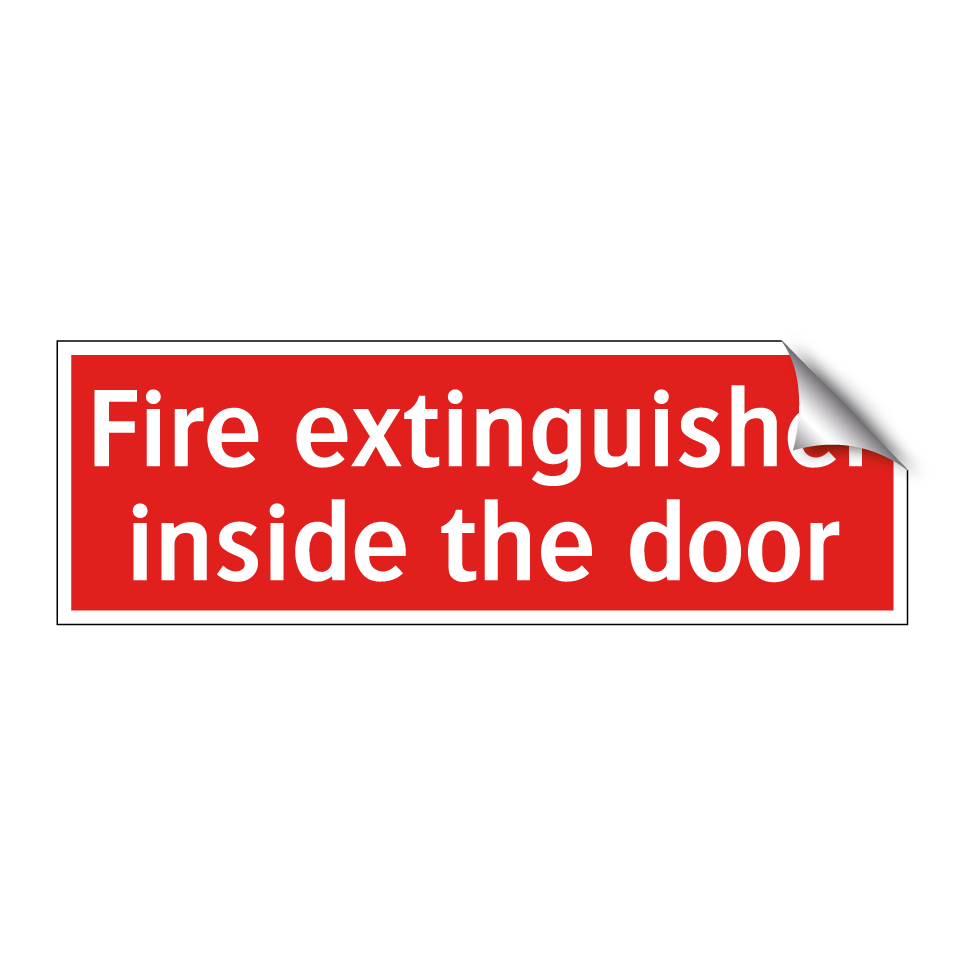 Fire extinguisher inside the door
