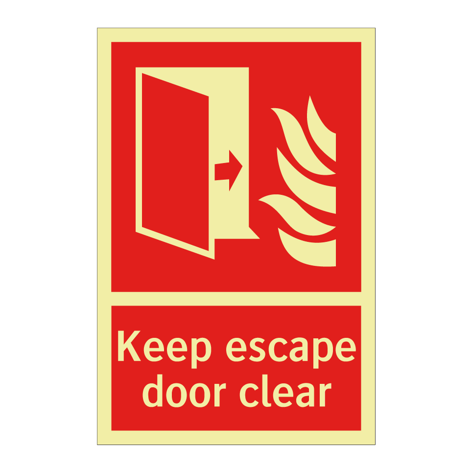 Keep escape door clear