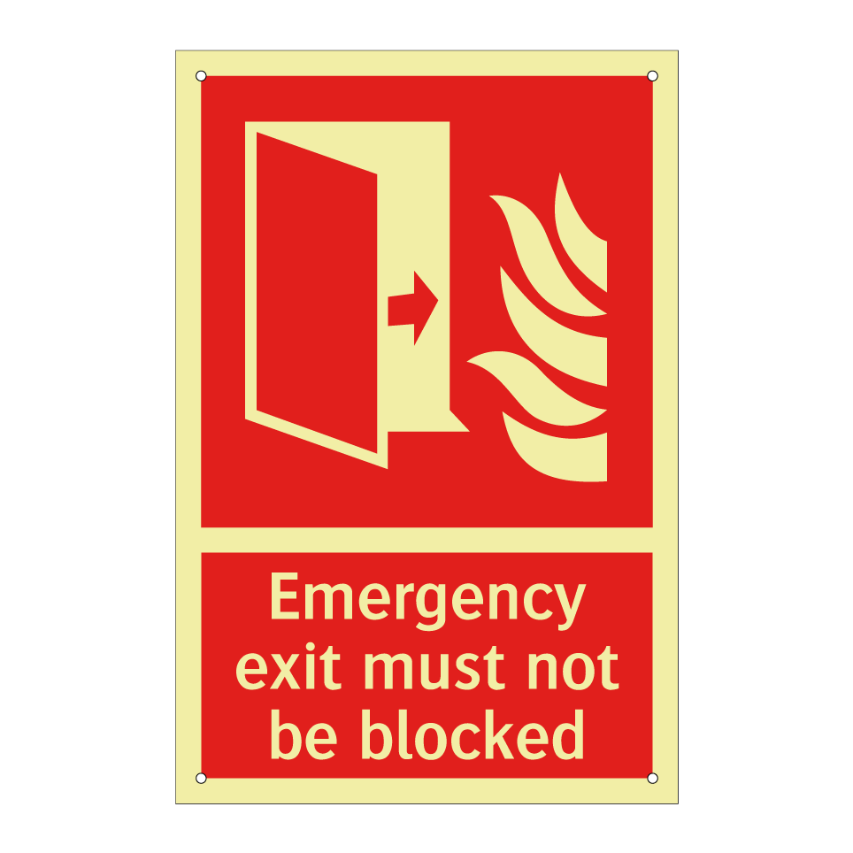 Emergency exit must not be blocked