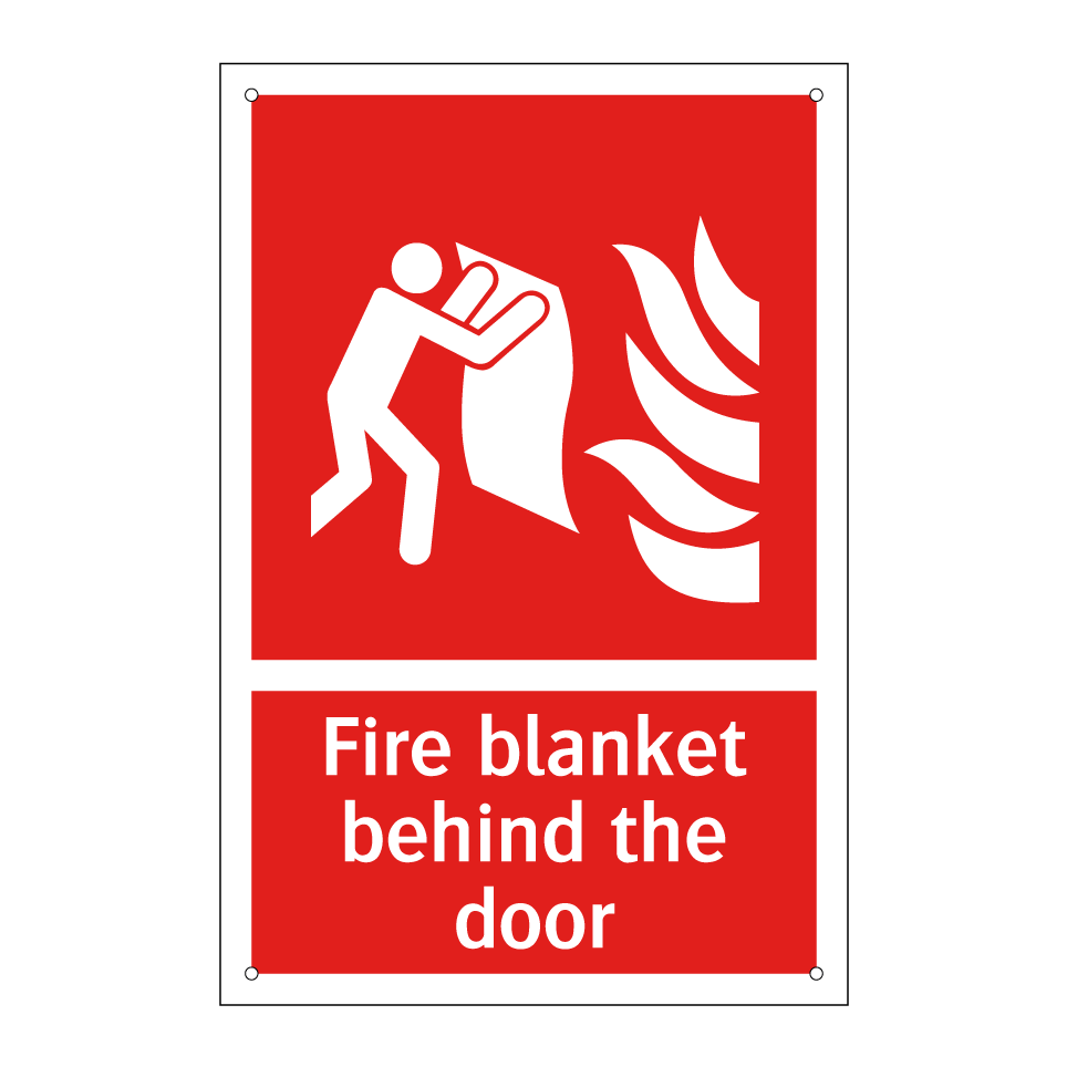 Fire blanket behind the door