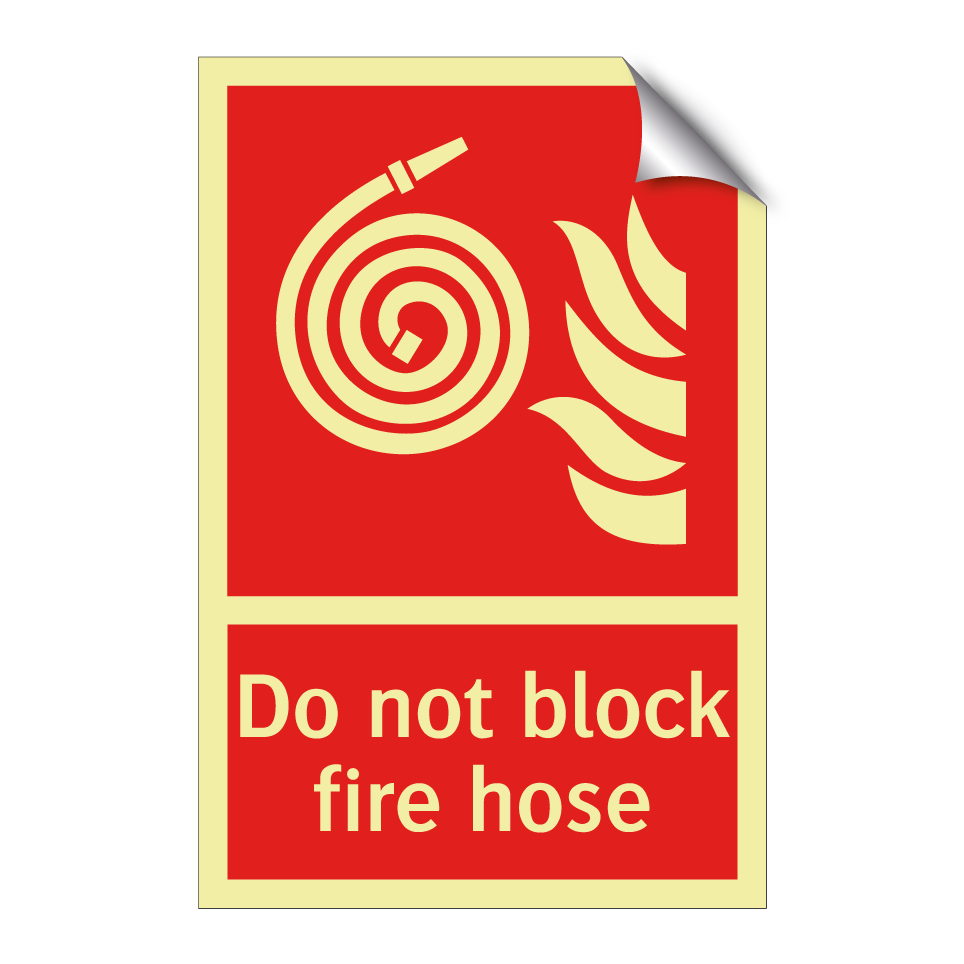 Do not block fire hose