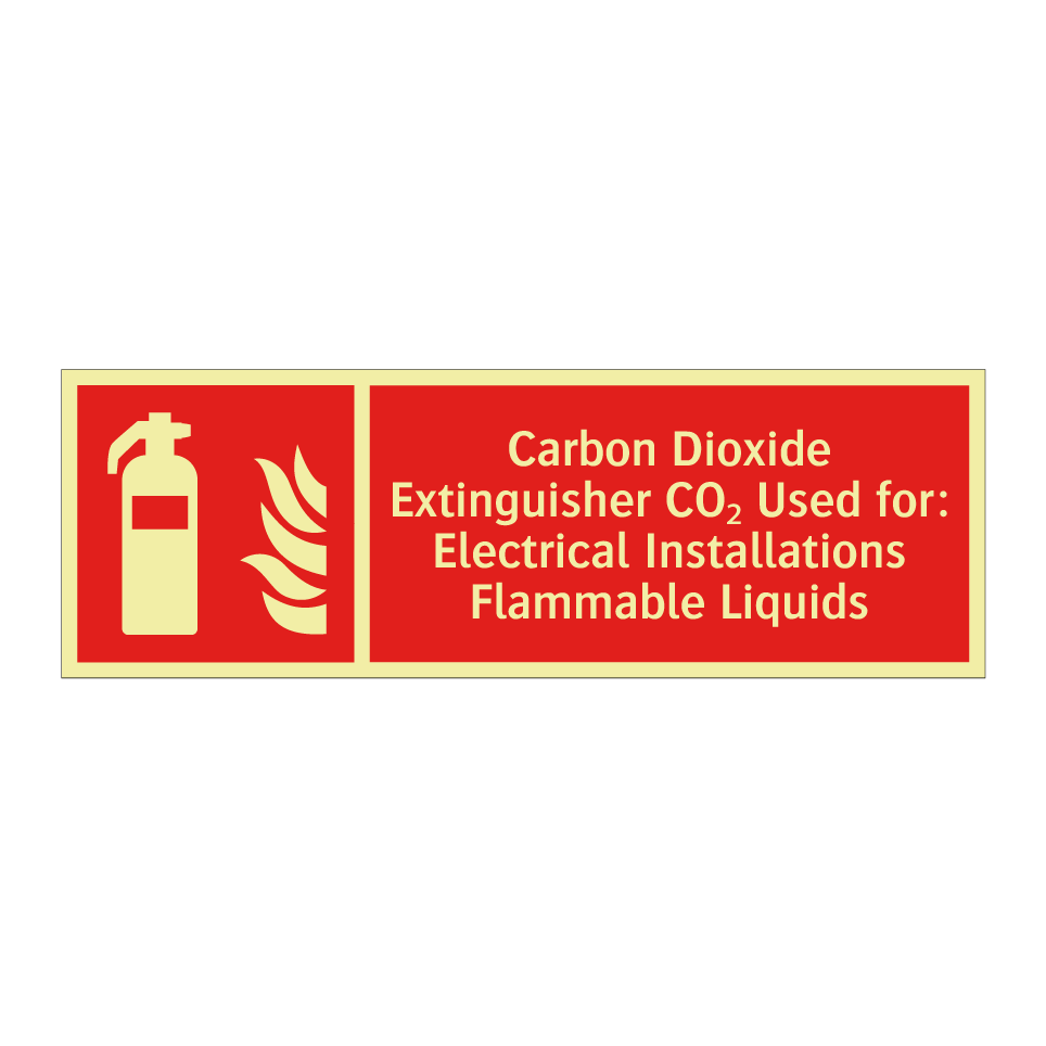 Carbon Dioxide Extinguisher CO₂ Used for: Electrical Installations Flammable Liquids