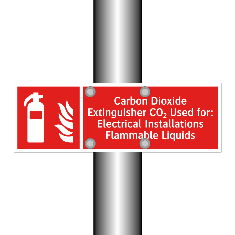 Carbon Dioxide Extinguisher CO₂ Used for: Electrical Installations Flammable Liquids