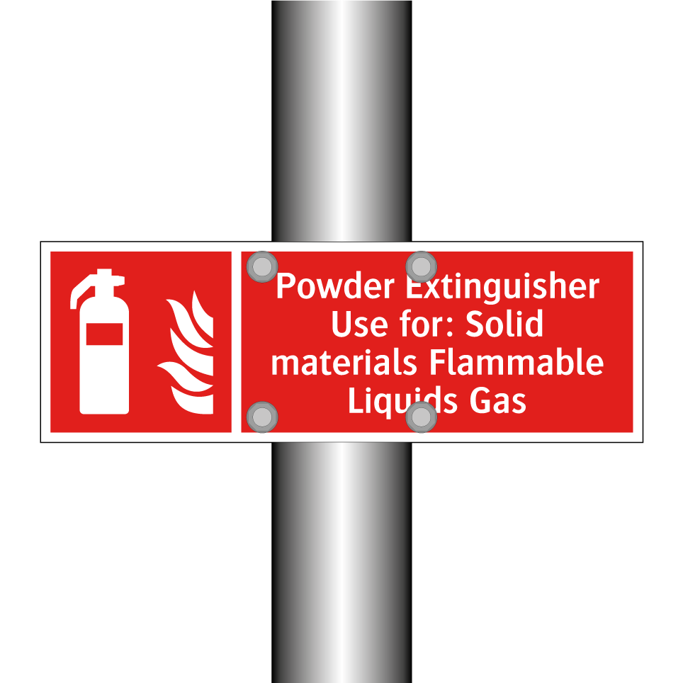 Powder Extinguisher Use for: Solid materials Flammable Liquids Gas