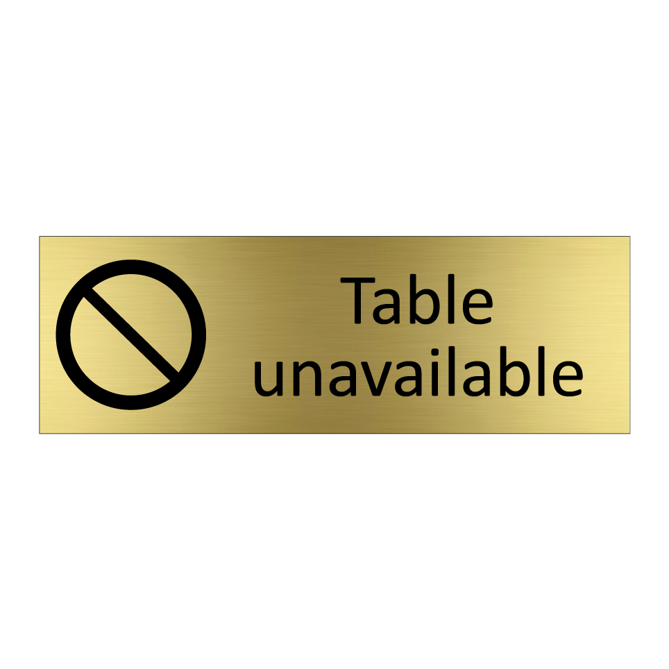 Table unavailable