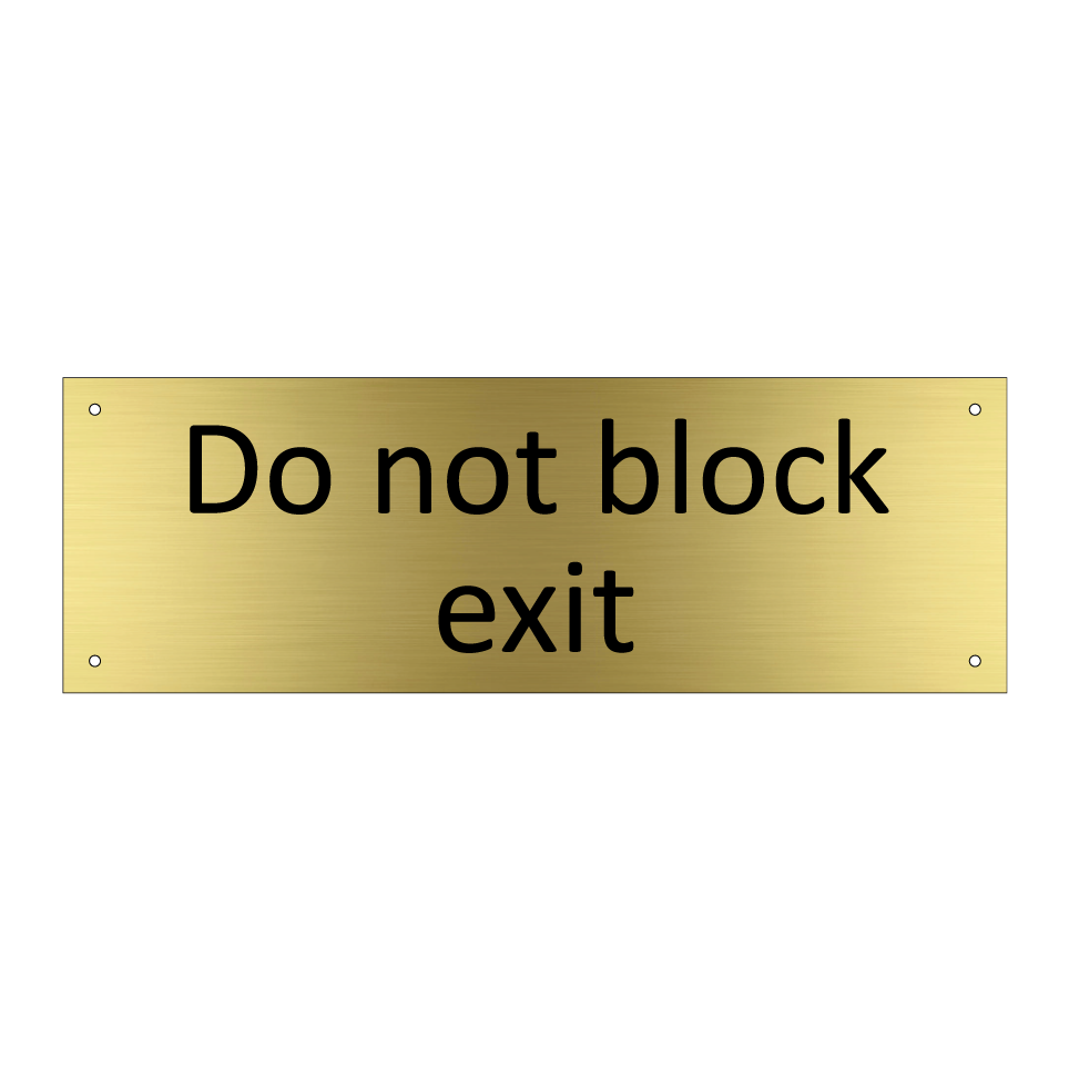 Do not block exit