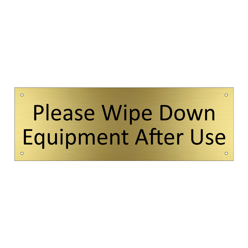 Please Wipe Down Equipment After Use