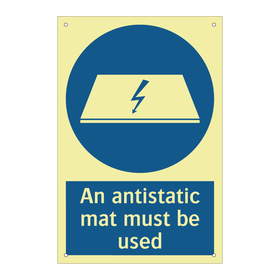 An antistatic mat must be used