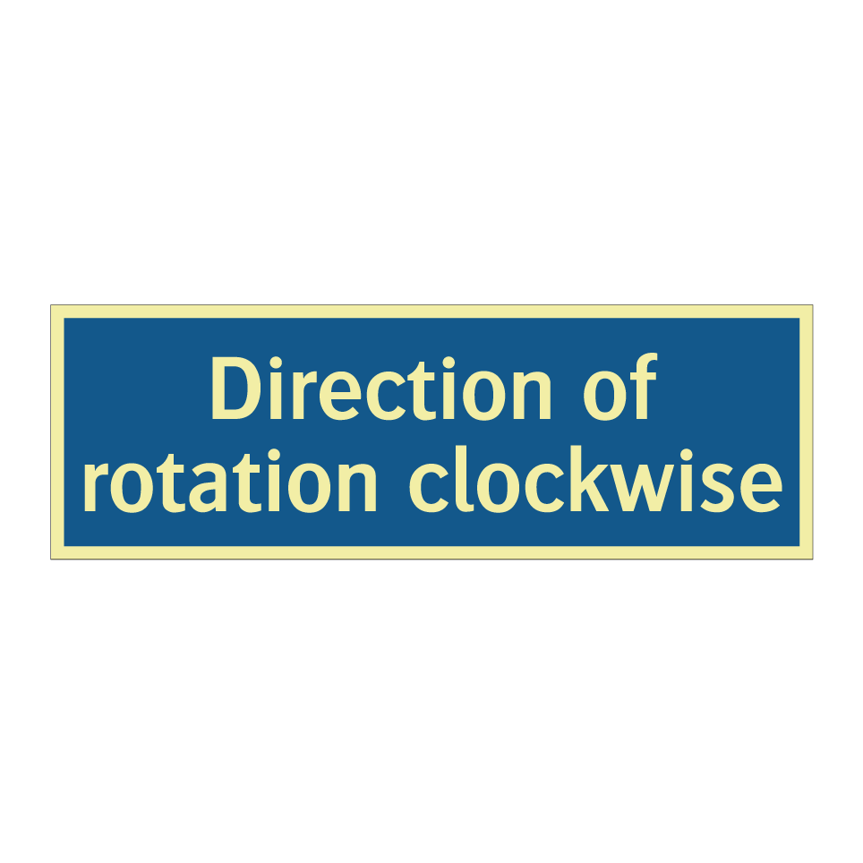 Direction of rotation clockwise