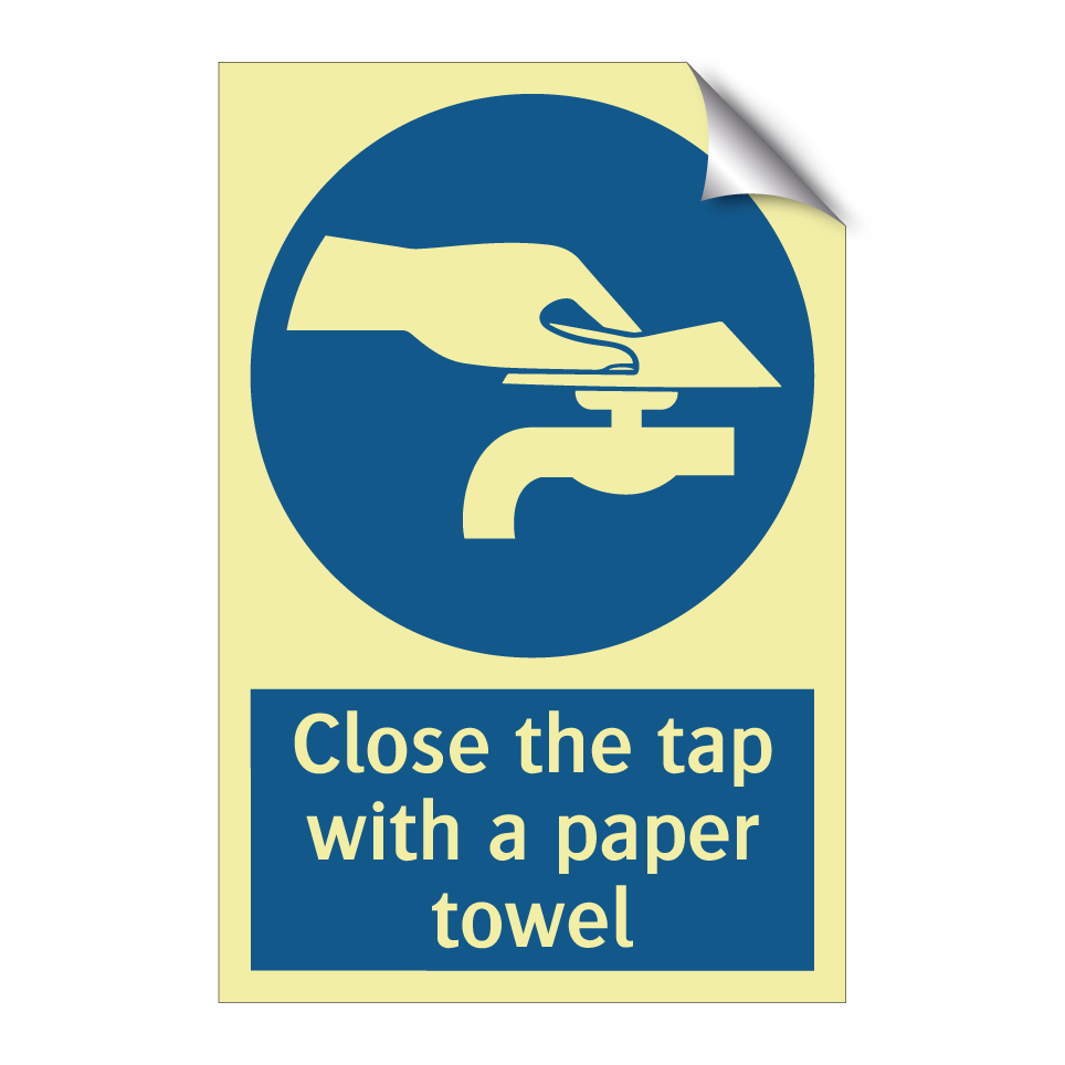 Close the tap with a paper towel