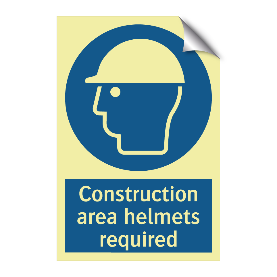 Construction area helmets required