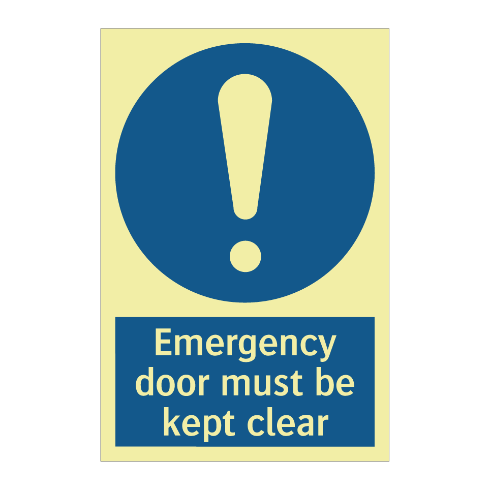 Emergency door must be kept clear