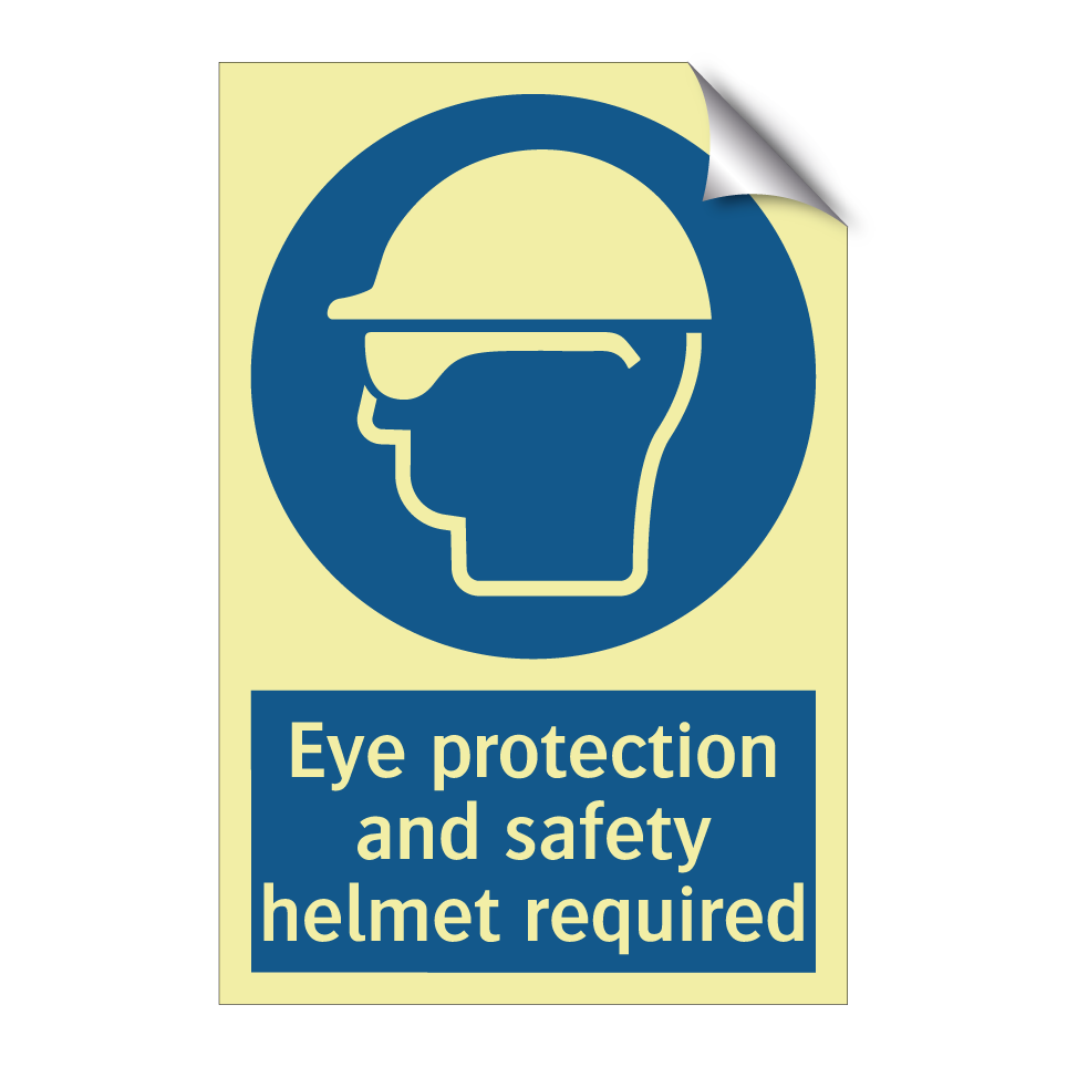 Eye protection and safety helmet required