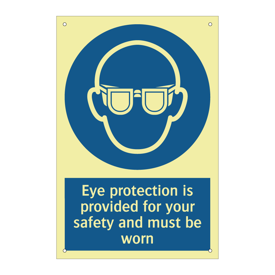 Eye protection is provided for your safety and must be worn