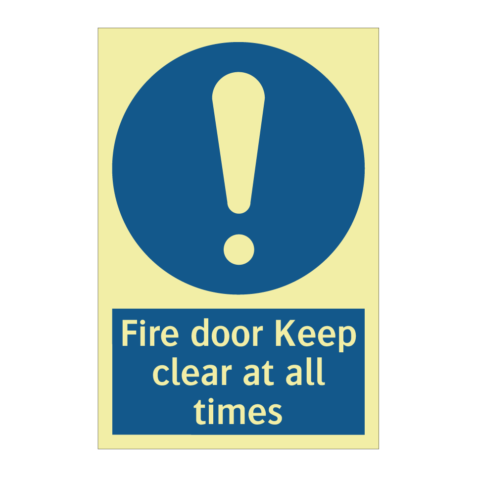 Fire door Keep clear at all times