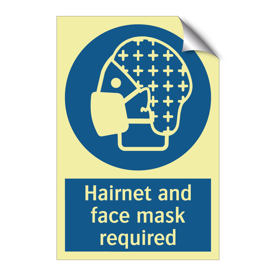 Hairnet and face mask required