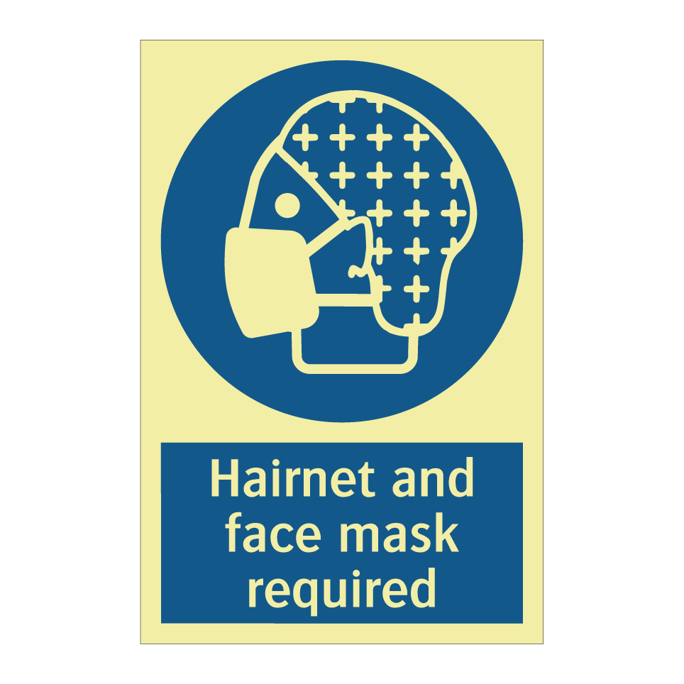 Hairnet and face mask required