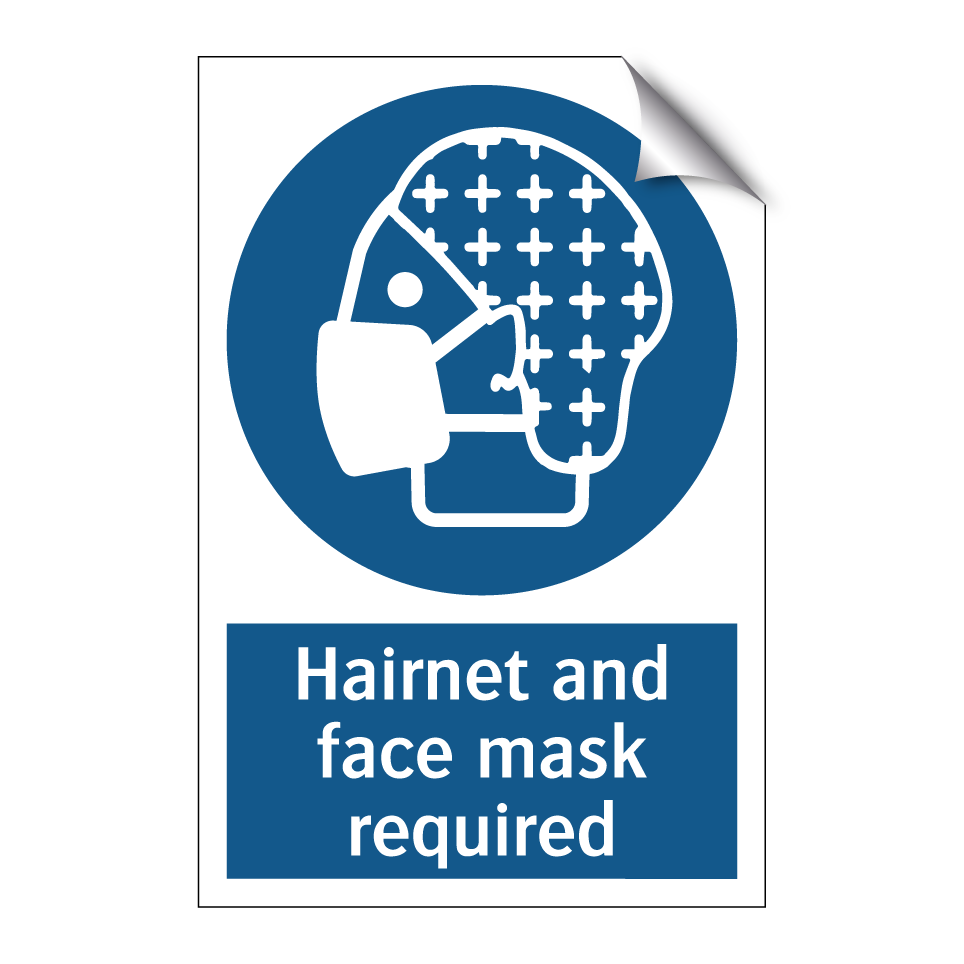 Hairnet and face mask required