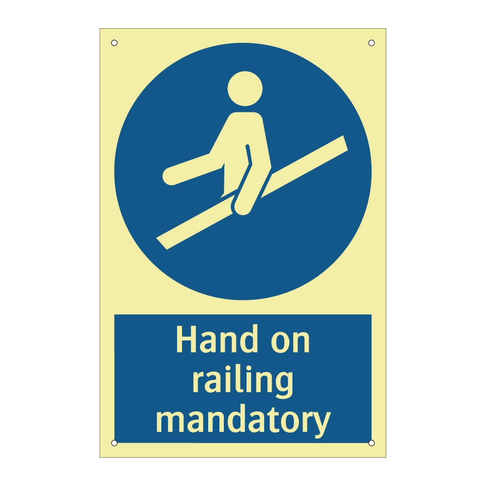 Hand on railing mandatory
